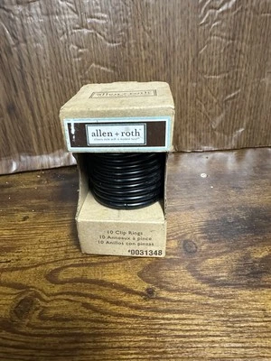 NIB Allen + Roth - 10 Curtain Clip Rings Black #0031348 - Image 1 of 4