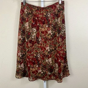 Vintage Sheri Martin Bias Cut Floral Midi Skirt Size 14 Y2K Romantic Soft Grunge - Picture 1 of 3