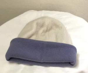 Wendemütze creme/lavendelfarben wiederverwendet Kaschmir, super warm, Damen Einheitsgröße - Bild 1 von 2