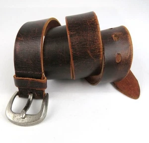 Timberland Brown Genuine Leather Sturdy Silver Tone Buckle Men's Belt Size 38 - Picture 1 of 10