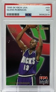 Glenn Robinson PSA 7 - 1996 Skybox USA Basketball -Big Dog- Gold Medalist- Bucks - Picture 1 of 8