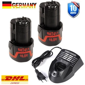 2x 4000mAh 10.8V/12V Li-ion Akku Für Bosch GSR GOP GOS GSA GMF BAT411 Ladegerät - Bild 1 von 16