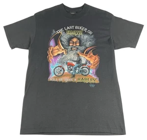 Vintage Harley Davidson The Last Biker on Earth Zauberer 3D Emblem T-Shirt 1990 Large - Bild 1 von 9