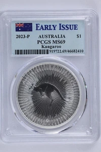 2023 Australia 1oz Silver Kangaroo Early Issue - PCGS MS69 - Picture 1 of 2