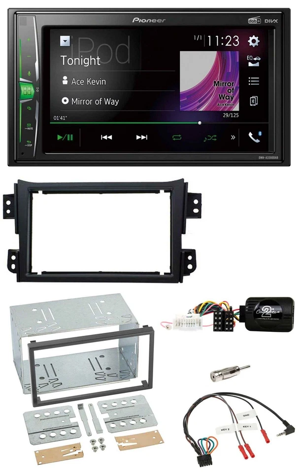 Pioneer 2DIN Lenkrad DAB USB Bluetooth Autoradio für Opel Agila B Suzuki Splash - Bild 1 von 4