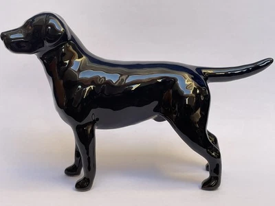 BESWICK, ENGLAND, 4.75'' Black Labrador Dog Figurine, Glossy - Gold Stamp EXC - Image 1 of 4