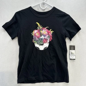 Girls Soccer Adidas Athletic Tee Shirt Flowers Soccer Active Medium 10-12 NWT - Picture 1 of 13