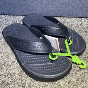 Crocs InMotion Flip Flops Men's Size 8 Black LiteRide 211101-001 NEW - Picture 1 of 7