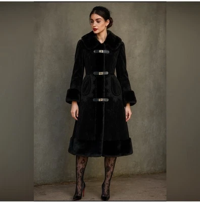 Vintage 1970s ILGWU Faux Fur Maxi Gothic Coat Victorian Dark Romantic Winterwear - Image 1 of 4