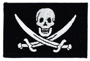 PIRATE JACK RACKHAM FLAG PATCH PATCHES BADGE IRON ON NEW EMBROIDERED - Foto 1 di 1
