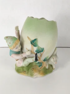 Jarrón jardinero contenedor caramelo huevo de conejo de Pascua Paulux vintage años 40 Japón - Imagen 1 de 10