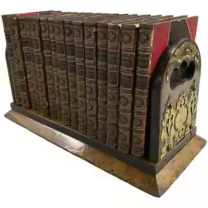 English Victorian Figured Walnut Mounted Brass Sliding Book Rest circa 1850 - Picture 1 of 10