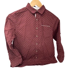 Boys Shirt Medium (10-12) Burgundy Wine Red Long Sleeve Button Up LEVEL TEN - Picture 1 of 2