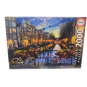 Educa 2000 Piece Jigsaw Puzzle Amsterdam with Love City Bike Bicycle NEW Sealed - Picture 1 of 5