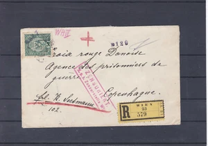 Reco Brief Wien - Kopenhagen K.u.K. Zensurstelle gel. mit Ankunftstempel - Bild 1 von 2