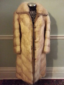 Vtg FUR COAT FULL LENGTH Bleached Muskrat by Patchin Furs - Picture 1 of 9