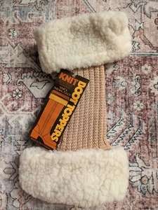 Bort Carlton Vintage RARE Boot Topper Pant Legs Beige Sweater Knit, Faux Wool - Picture 1 of 5