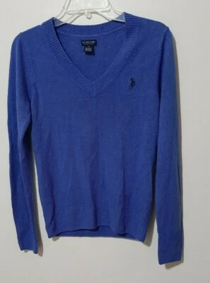 U.S. Polo Assn. Suéter Pullover Azul Talla Mediana 36 pulgadas Pecho Suave Preppy Manga Larga Foto 1 de 4