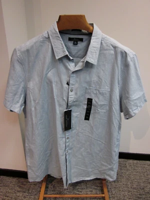 Camisa Marc Anthony, Rayas, Manga Corta, Para Hombre 2XL, XXL SLIM FIT, NUEVA CON ETIQUETAS Foto 1 de 4