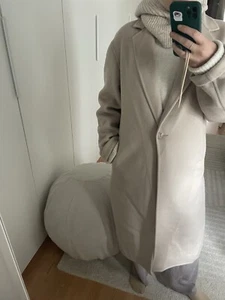 Mantel von uniqlo beige wolle m 38 Oversized Look carmuska Style Creme lang - Bild 1 von 12