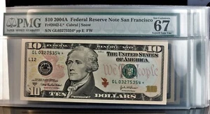 10/2004A $10 FR Notes Fr#2042-L* PMG 67 Super Gem UNCEPQ Consecutive Serial #s - Picture 1 of 1