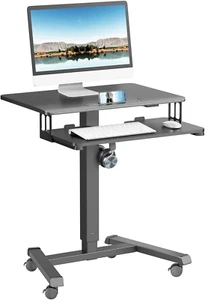 ERGOMAKER Höhenverstellbarer Schreibtisch Stehpult Mit Tastaturablage, 65×45Cm M - Bild 1 von 6