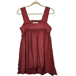 We The Free Pepole Womens Red Cotton Sleeveless Top Babydoll Oversized Boho S - Picture 1 of 8