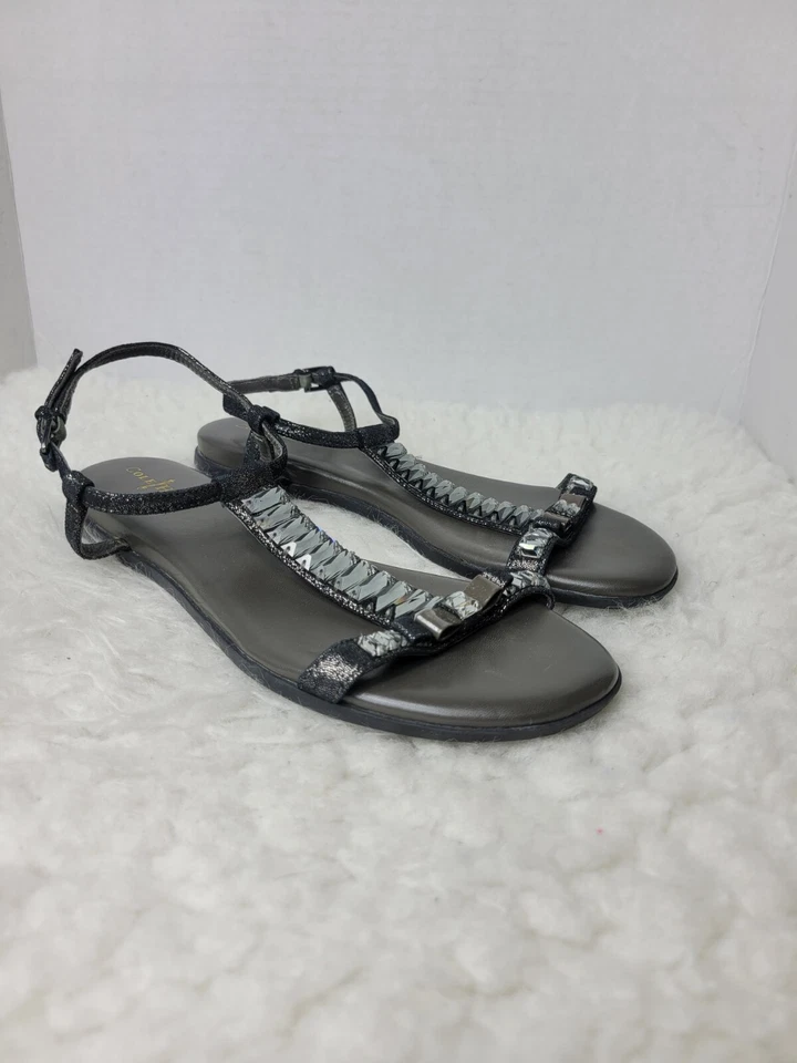 Cole Haan  Colab Wemens Size 7.5 Sandals  Crystal Bow Bling Ankle Strap - Image 1 of 4