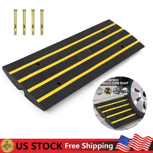 Rubber Curb Ramps Heavy Duty Doorway Vehicle Ramp Car Threshold Ramp Wheelchair - Picture 1 of 8