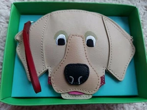 NEW Rolfs® Dog Shape Leather Coin Purse w/keychain, pull zipper - Picture 1 of 3