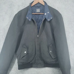 A/X ARMANI Exchange Jacket Grey Blue Lined Full Zip Cotton Poyester M - Picture 1 of 23