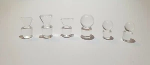 NEW SET 6 ASSORTED CLEAR GLASS SMALL STOPPER ANTIQUE PERFUME / SCENT BOTTLES - Picture 1 of 2