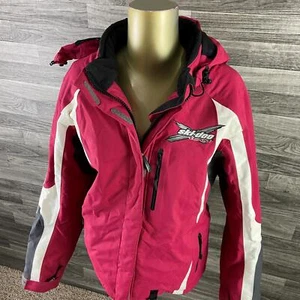 BRP SKI-DOO Full Zip Hook & Loop Fuchsia Hooded Snowmobile Jacket Womens Size XL - Bild 1 von 15