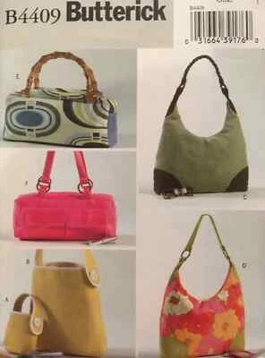 Butterick B4409 Purses Bags Purse Sewing Pattern Rectangular handBags - Image 1 of 2