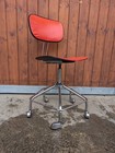 Vintage Bürostuhl Drehstuhl Vinyl Chefsessel Stuhl Architektenstuhl 70er rot 7