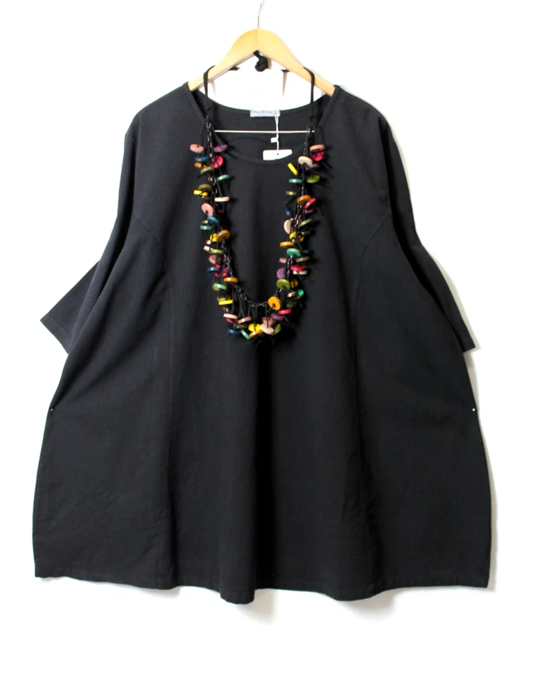 Moonshine Tunika Bluse  Gr  50 52 54   Lagenlook Gr. 3 Schwarz Neu - Bild 1 von 1