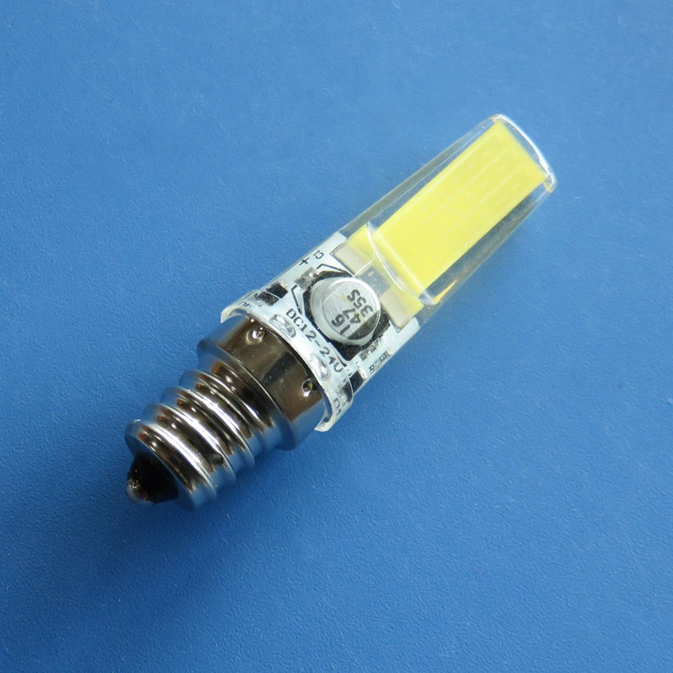 10pcs E12 Candelabra C7 COB 2508 LED bulb 3W DC12~24V White Landscape light Lamp - Image 1 of 4