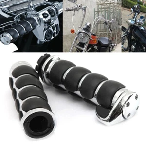 1" Motorcycle Handle Bar Hand Grips For Harley Street Glide Road King - Picture 1 of 12