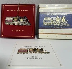 Texas State Capitol Christmas Ornament 2019 Locomotive Train Austin TX Mint Cond - Picture 1 of 2