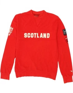 DIADORA Mens Graphic Sweatshirt Jumper Medium Red Cotton BW04 - Picture 1 of 3