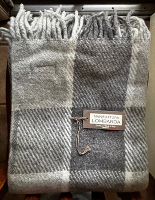 Итальянское пледовое одеяло LOMBARDA из шерстяной смеси 51 X 67 дюймов - Изображение 1 из 4