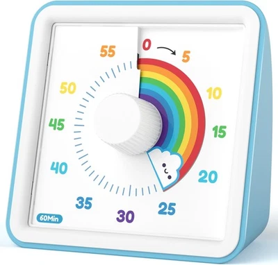 Multifunctional Visual Timer 60 Minutes Rainbow Pattern Silent Countdown Clock - Image 1 of 4
