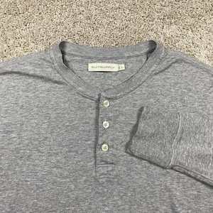 Suitsupply Henley Shirt Herren Large Grau Langarm Pullover Baumwolle Grau - Bild 1 von 8