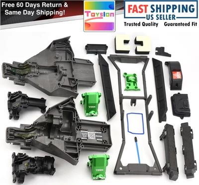 X-MAXX Ultimate Plastic Set Green (F/R Bulkhead Covers Rx box Traxxas 77097-4 - Image 1 of 4