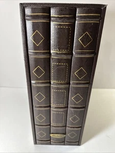Wood & Faux Leather Sham Books For Storage Of Magazines & Papers 10x12x4.75” #2 - Picture 1 of 10