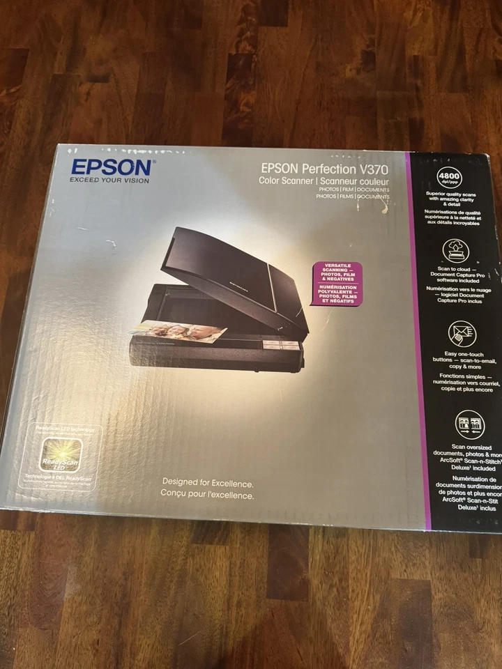 Epson Perfection V370 Photo Slide & Film Scanner Flatbed Color New NIB Sealed - Image 1 of 4