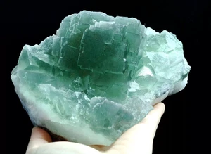 1280gNATURAL Larger particles ladder-Like Green FLUORITE Mineral Specimen/China - Picture 1 of 8