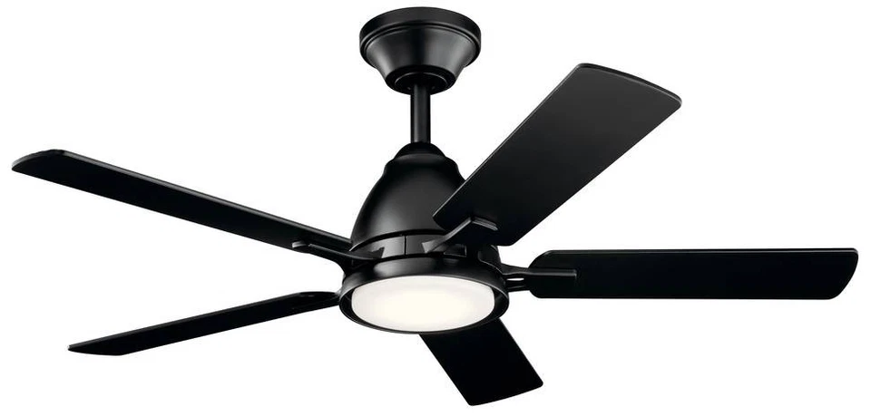 44" Kichler Arvada Satin Black LED Ceiling Fan with Wall Control - Image 1 of 1