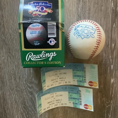 Jackie Robinson 50th Anniversary Official Baseballin Box Lot 2 Game Tickets 1997 - Image 1 of 4