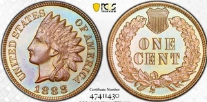 1888 1c Proof Indian Head Cent PCGS PR-66BN ✳️CAC✳️EX;LARRY SHEPHERD. - Picture 1 of 3